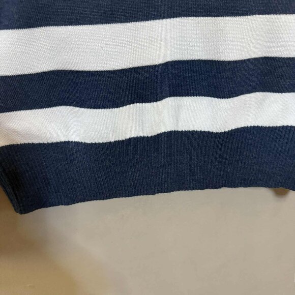 NWT Eight 18 Ainslie Coastal Grandma Striped Crewneck Sweater Small Navy White - Picture 9 of 9
